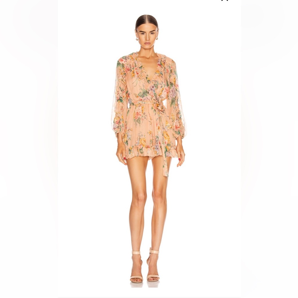 ZIMMERMANN Zinnia Plunge Ruffle Playsuit